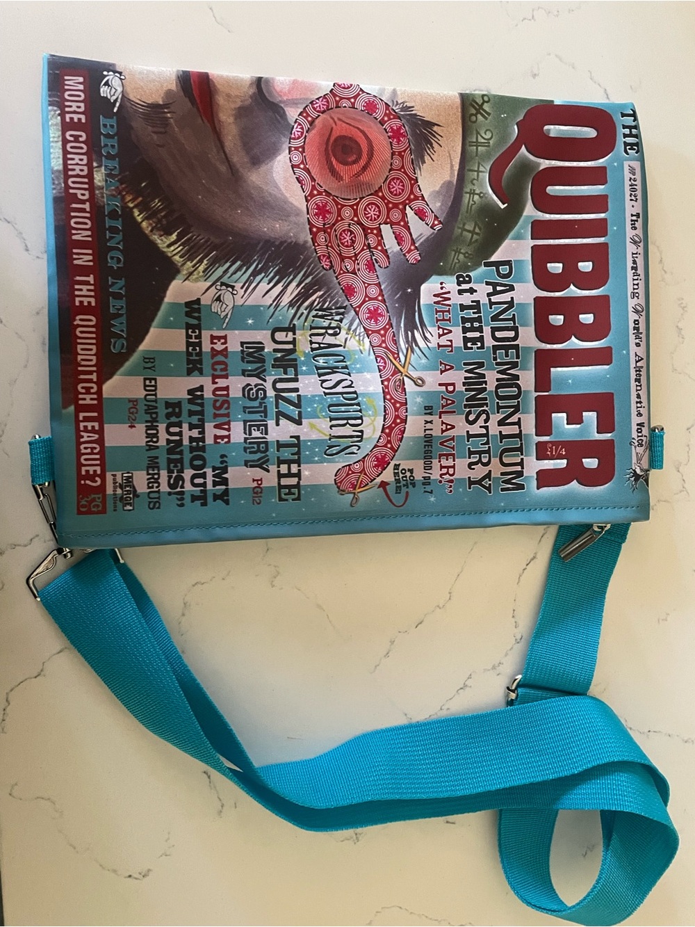 Harry Potter Quibbler Magazine Crossbody Bag in Teal